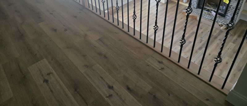 Wide-plank wood flooring with natural grain
